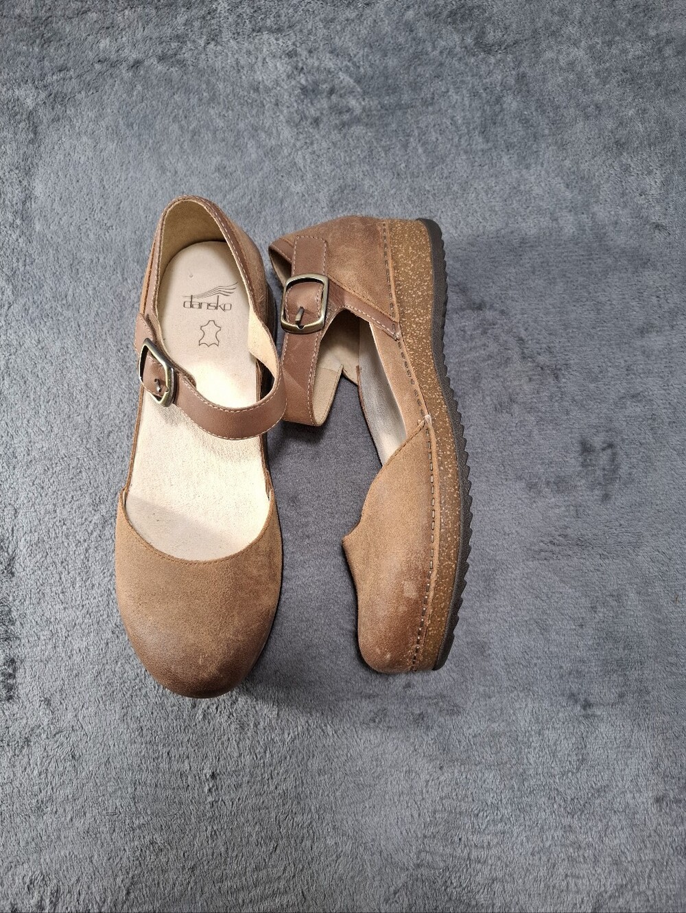 Dansko Mae Women's Tan burnished Suede Mary Jane Lightweight Boho Neutral 10.5 - Picture 2 of 16